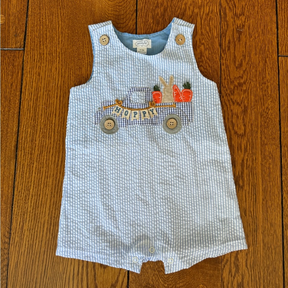 Mud Pie Easter Jon Jon romper 9-12 mos